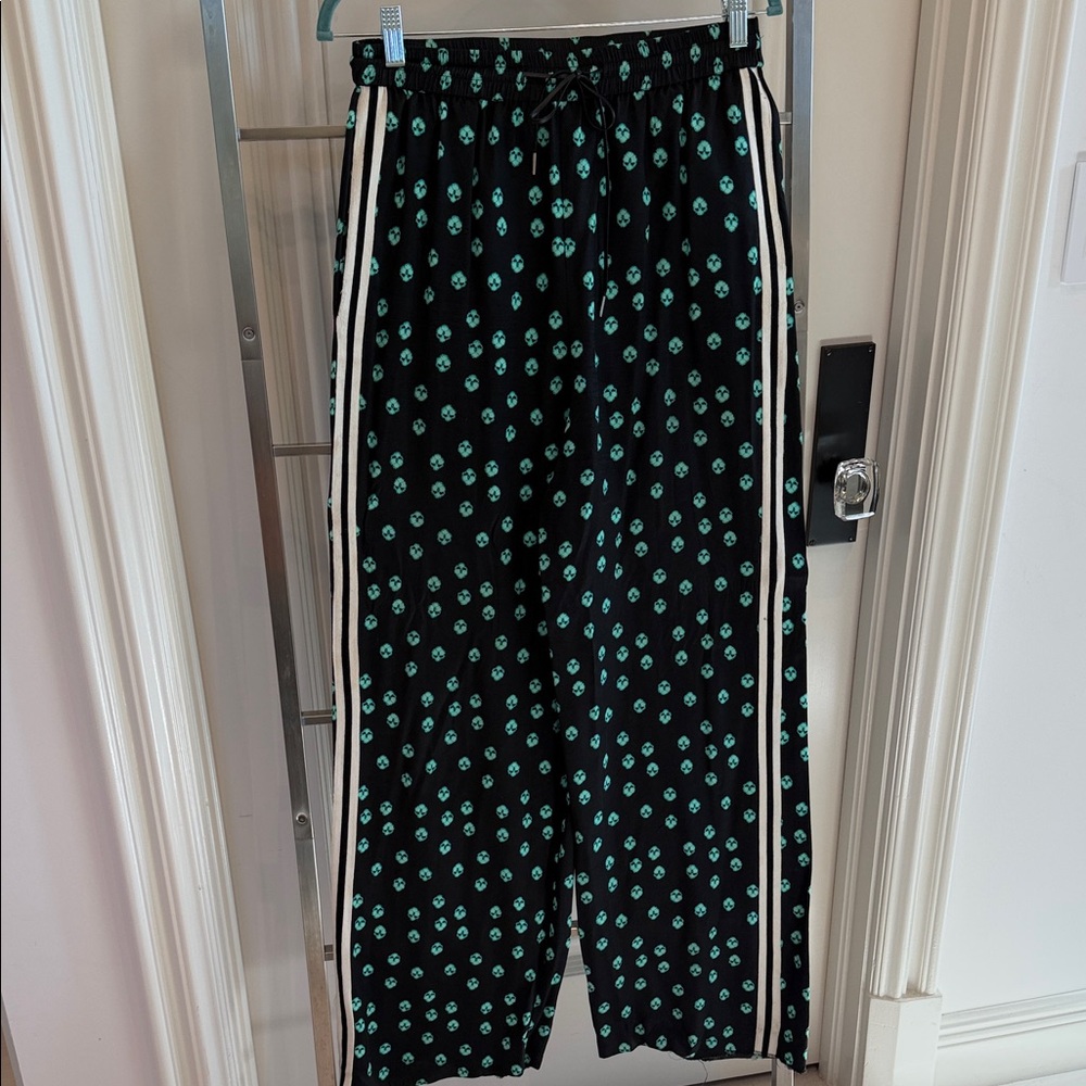 Stylish Black and Green Polka Dot Pants